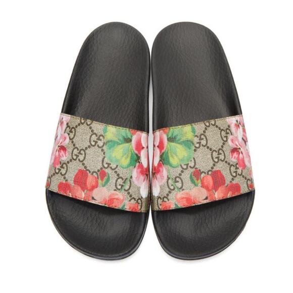 GUCCI GG logo floral bloom rubber pool slides - Picture 4 of 6